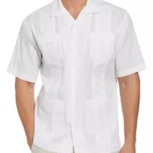 Omega Guayabera White Short Sleeve Button-Up Shirt Size XL
